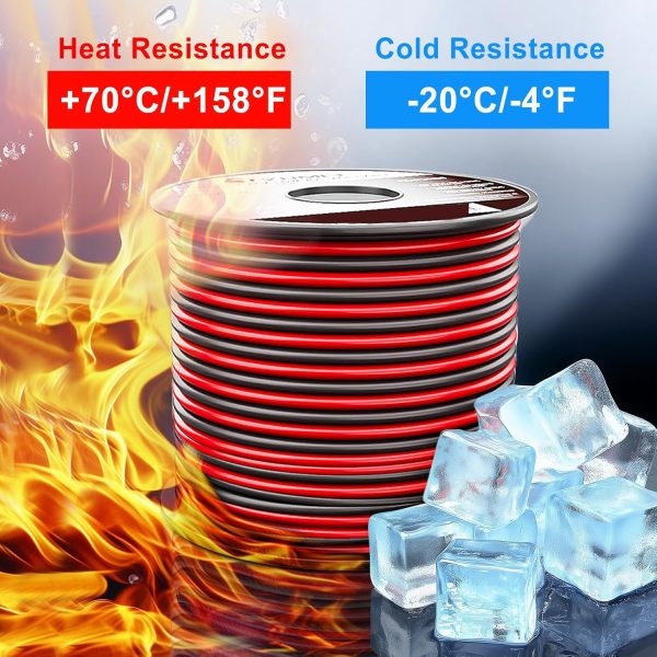 18 Gauge Wire 100FT, 18/2 AWG Red Black Hookup Electrical Wire LED Strips Extension Cord 12V/24V DC Cable, 18AWG 2 Conductors Flexible Wire for LED Ribbon Lamp Tape Lighting - Image 5