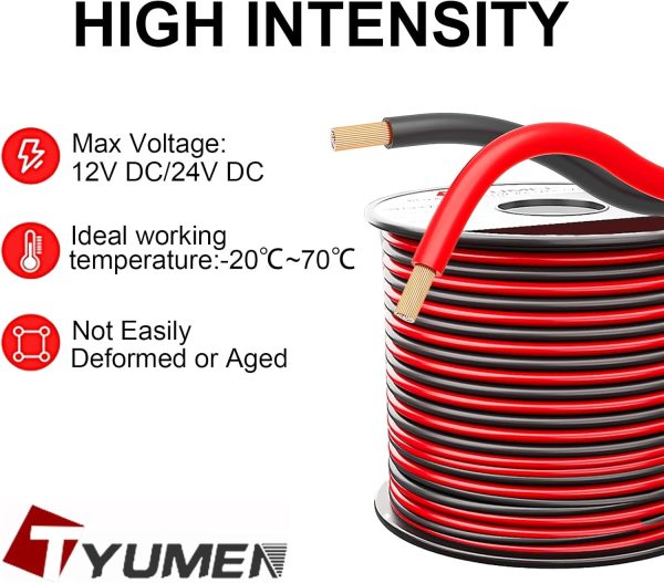 18 Gauge Wire 100FT, 18/2 AWG Red Black Hookup Electrical Wire LED Strips Extension Cord 12V/24V DC Cable, 18AWG 2 Conductors Flexible Wire for LED Ribbon Lamp Tape Lighting - Image 6