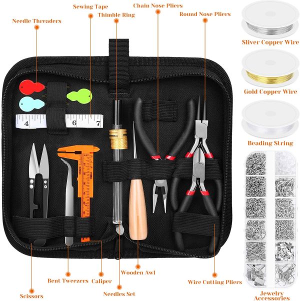 Audab Jewelry Making Kit with Tools, Wires, Charms and Findings for Jewelry Making and Repair - Image 2