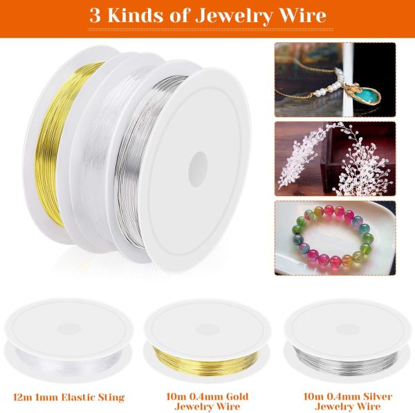 Audab Jewelry Making Kit with Tools, Wires, Charms and Findings for Jewelry Making and Repair - Image 6