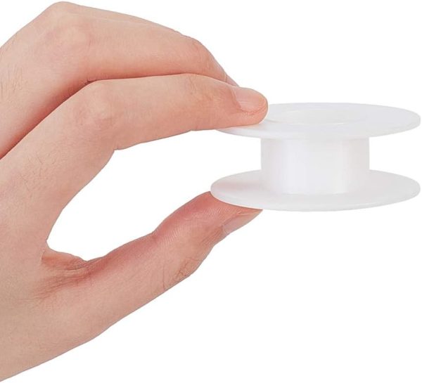PH PandaHall 20 Pack Empty Spool, Plastic Ribbon Spools Wire Weaving Bobbins Empty Thread Spools Ribbon Chain Tape Spools White Spools for Embroidery Thread Yarn Ribbon Crafts Sewing 2.16x0.78inch - Image 6