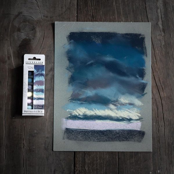 Sennelier Extra-Soft Half Pastel 6 Stick Set, 6 Count (Pack of 1), Stormy Sky - Image 2