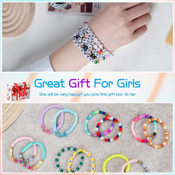 SJZWSD 6-Box Friendship Bracelet Making Kit - 16,000pcs Clay, Seed & Glass Beads Collection, Letter Beads, Charms - Image 7